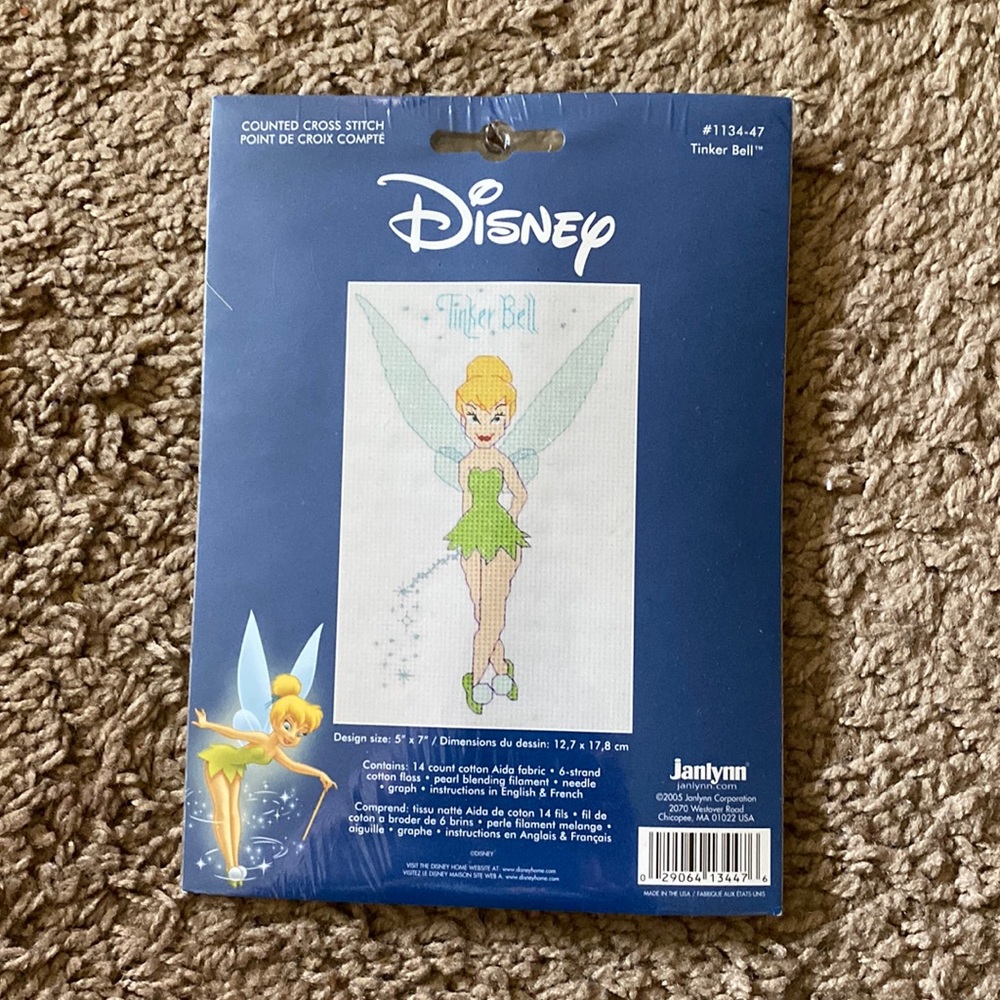 NEW❤️Janlynn Disney Tinker Bell Counted Cross Stitch Kit
